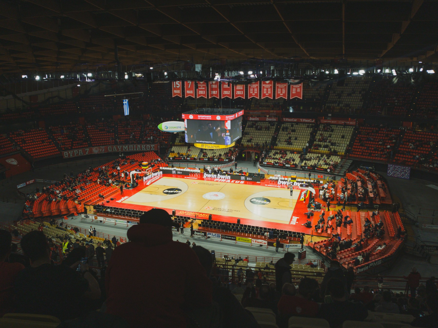 A basketball arena filled with spectators